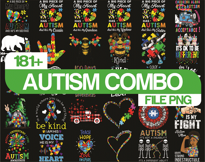 Bundle 181+ Autism PNG, Autism Rainbow PNG, Peace Love autism, Autism Gift, Autism Awareness, Autism Heart, Puzzle Ribbon, Digital Download 936897611