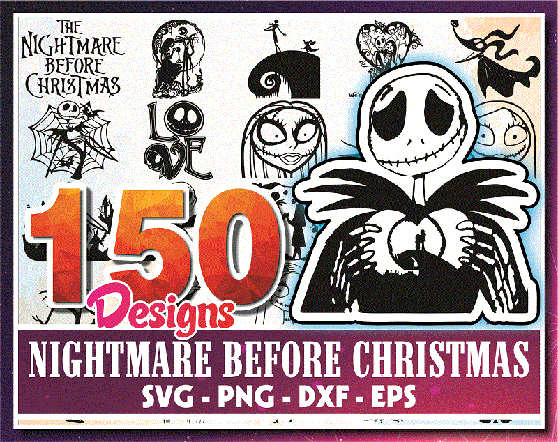 150 Nightmare Before Christmas svg Bundle, Halloween SVG, Jack Skellington SVG, Jack And Sally SVG, Nightmare Christmas svg, png, dxf, eps 870236055