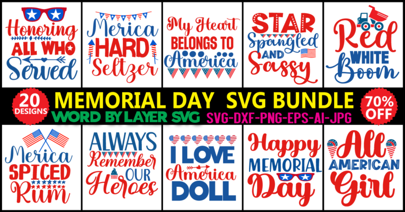 Memorial Day SVG Bundle, Patriotic svg, American soldier svg, Military svg, Veteran quotes, army svg bundle, Memorial Day printable, USA svg,Memorial Day Cut Files Bundle ,Patriotic Cut Files for Cameo,