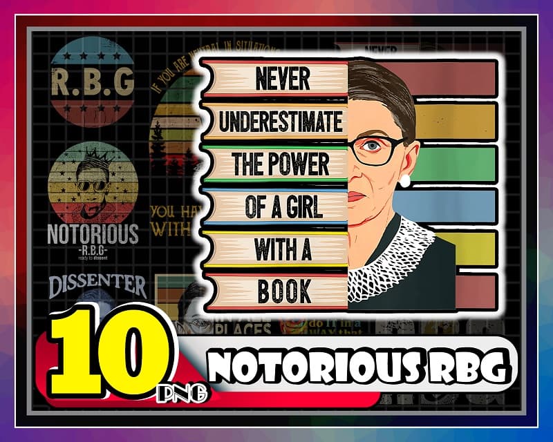 — Bundle 10 Notorious Rbg Png, RBG Quotes Sublimation Png, R.B.G Png, Dissenter Notorious Rbg, Peace Love Rbg, Cut File Png, Instant Download 862533540