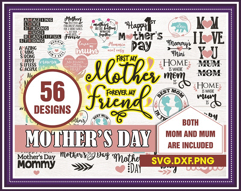 Combo 56 Designs Mothers Day PNG Bundle, Mom SVG File, Mom SVG Bundle, Mom Shirt Design, Mom Shirts png, Mom Funny Quote, Instant Download 954727180