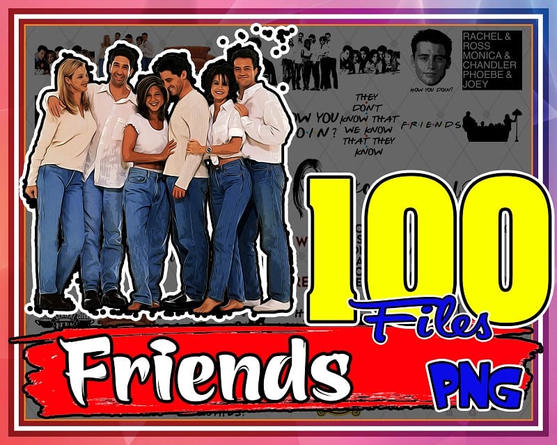 100 Friends Clipart, Friends Tv Show Clip art, Friends Cricut Silhouette, Pivot, Lobster, How You Doin, Couch, Central Perk, Friends Font 928476624