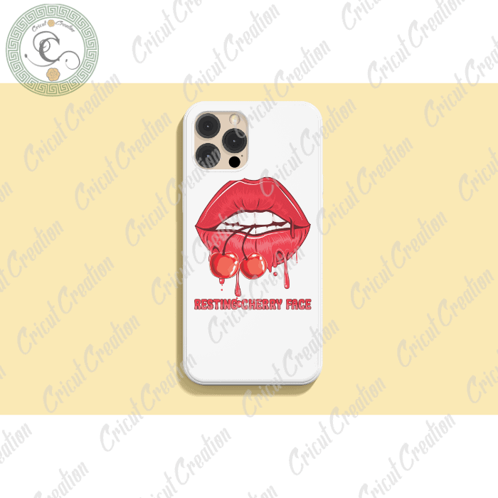 Sexy Lips, Resting cherry face Diy Crafts,summer vacation png Files , Cherry pattern Silhouette Files, Trending Cameo Htv Prints