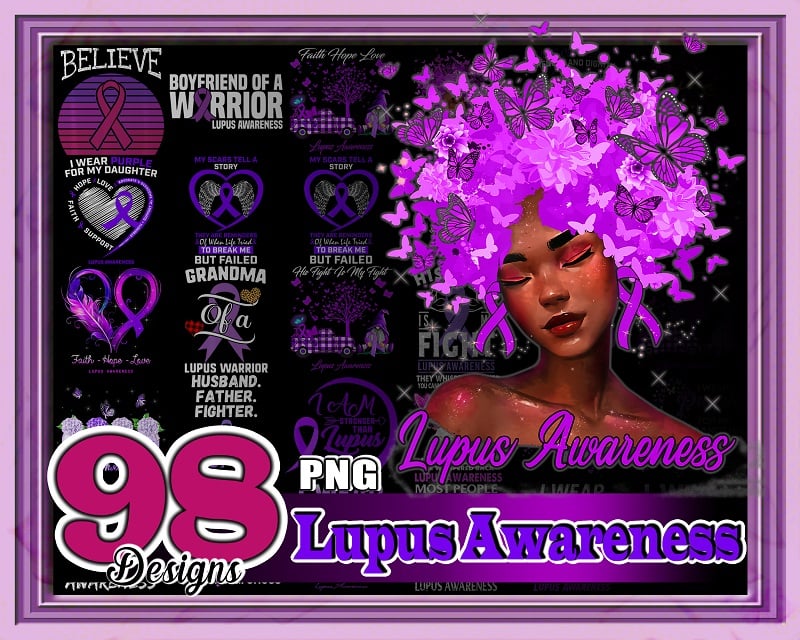 98 Lupus awareness png Bundle, Lupus Digital png, Warrio lupus awareness Png, In May We Wear Purple Sublimation Png, Digital Download 972543782