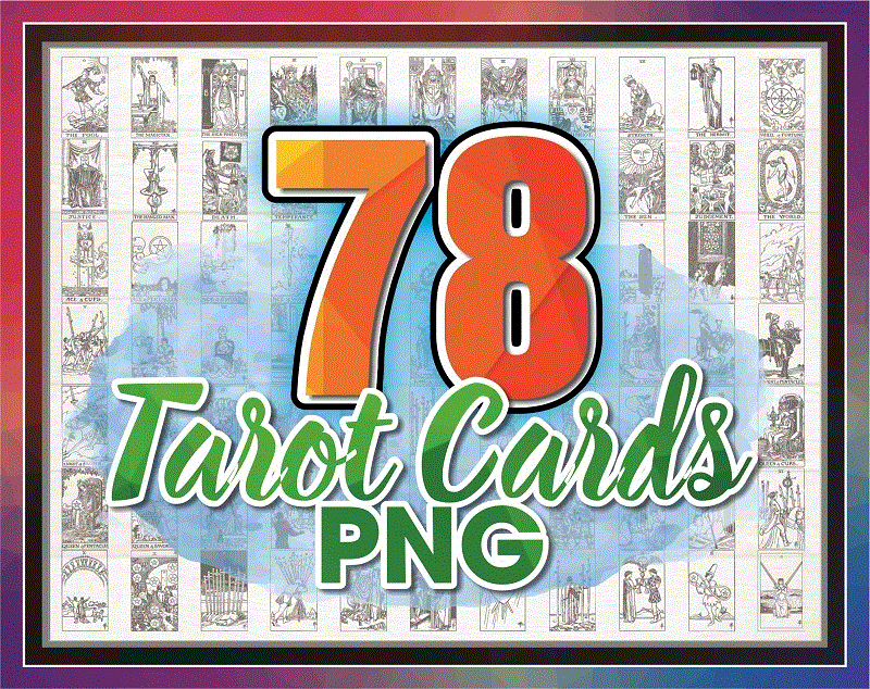 78 Tarot Cards PNG Bundle, Minor Arcana, Divination New Age For Shirts Wall Art, Cricut Files, Instant Download Print, Digital download 889196272