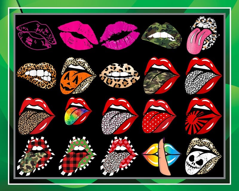 Bundle 76 Rolling Stone Tongue and Lips PNG Bundle, Leopard tongue PNG, Rolling stone, Tie Dye Tongue Png, October Queen, Instant Download 925268334