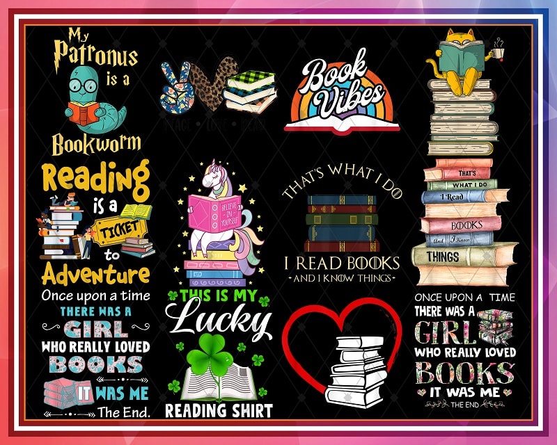 37 Designs Reading Book PNG Bundle, Peace Love Read Books PNG, Cat Coffee and Reading Book, Read book and I Know Things, Book Lover PNG 955655732