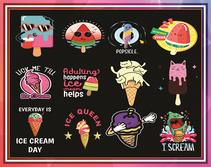 Bundle 45 Ice Cream Png, Summer Ice Cream Png, Sweet Ice Cream Png, Chocolate, Mint Png, Colorful Ice Cream Png, Digital Download 965546063