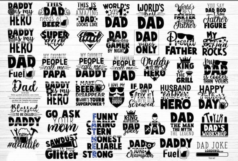 40 Dad Bundle SVG, Dad Life Vector Printable Cliparts, Funny Dad Quotes Svg, Father Svg, Dad Sayings, Dad Shirt Print Svg, Digital Download 798950774