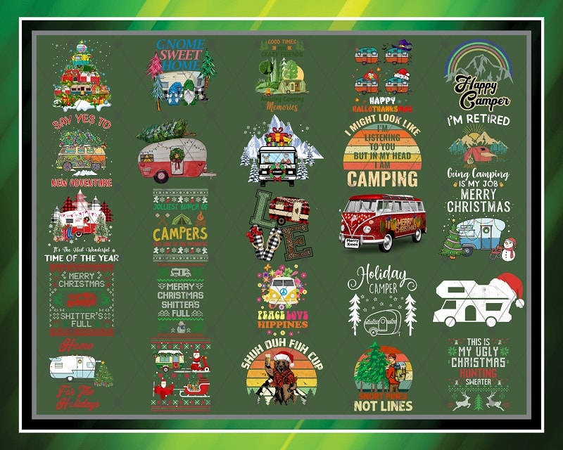 Bundle 50 Camping Christmas Png, Happy camper, Camping girl png, Camper Queen png , Christmas Camper, Christmas png, Design Download 883679934