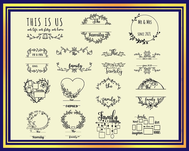 69 Ultimate Family Bundle Designs, Family Wall Frames SVG, Family Sayings svg, Family svg, Family Monograms svg, Cricut Laser Silhouette 968244051