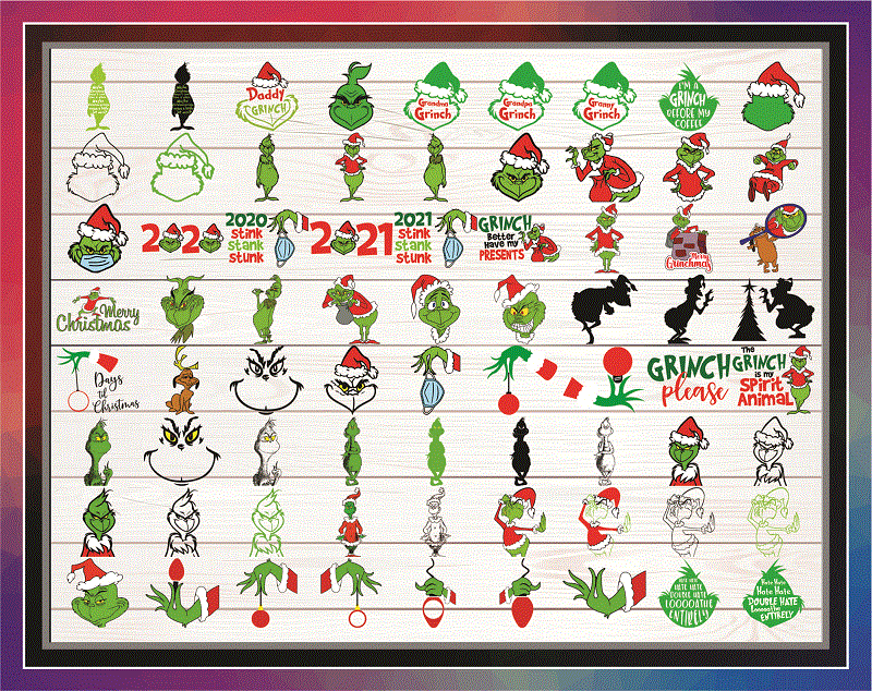 546 Christmas svg bundle, grinch svg, grinch face svg, grinch mask, grinch baby, santa, shirt, Cricut, cut file, hand holding ornament 906847237