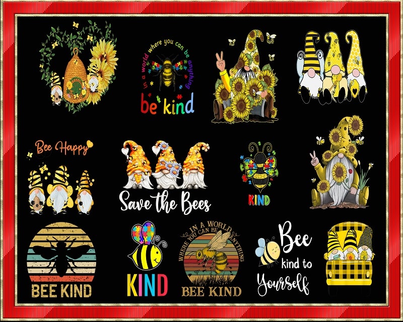 29 Bee Kind Gnome Designs, Gnome Png, Bee with Gnome, Bee Kind Png, Yellow Gnomes Png, Bee Png, Bee Gnomes Png, Digital Download 300dpi 973408072