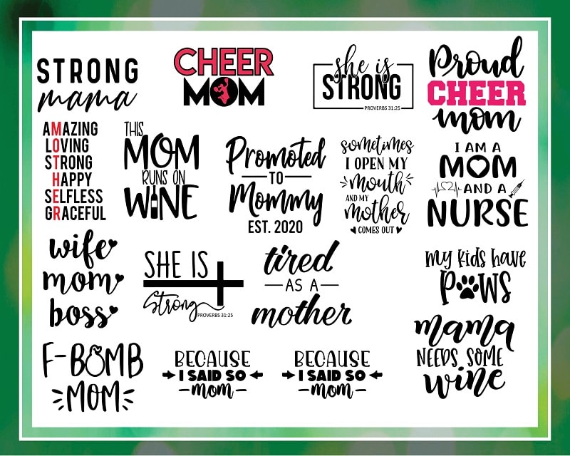 100 Mom Png Bundle, I Love My Mama Png, Best Mom, Mama Bear, Mom Quotes Png, Mom Sayings, Cat Mom Cut File, Mom Clipart, Proud Cheer Mom Png 943679004