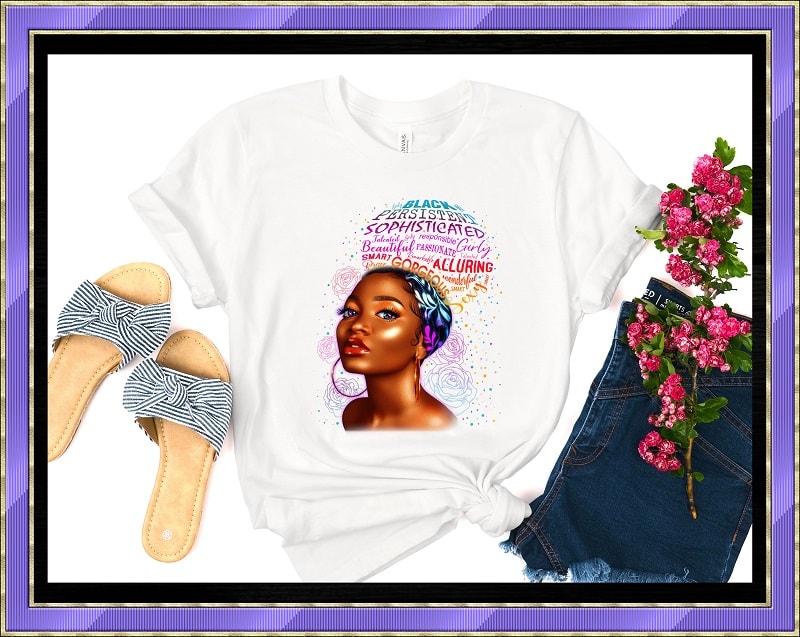 Queens Beautiful Black Girl Magic Melanin Black Woman PNG Afro Fashion Girl  African American Clipart PNG Planner Tshirt Tumbler Sublimation 