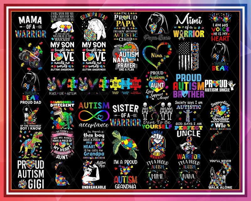 156 Designs Autism PNG, Autism Awareness png, Autism Bee png, Dabbing ...