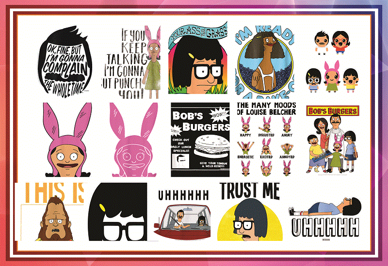 60 Bob’s Burgers PNG Bundle, Bobs Burgers Png, Clipart, Files For Bundle, 60 Bobs Layered Images, Linda, Tina, Louise, Gene, Logo PNG Craft 924394821