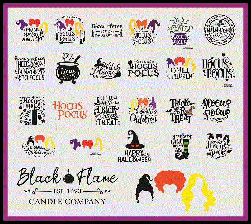 100+ Hocus Pocus SVG – PNG Bundle, Sanderson Sisters Shirt, Halloween SVG, Hocus Pocus Vectors, Halloween Shirt, Hocus Pocus Cricut 865734049