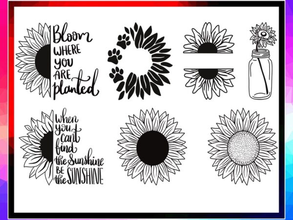 33 sunflower bundle, sunflower png, sunflower for t-shirt, cricut cutting files, sunflower wreath svg, sunflower clipart, instant download 967056639