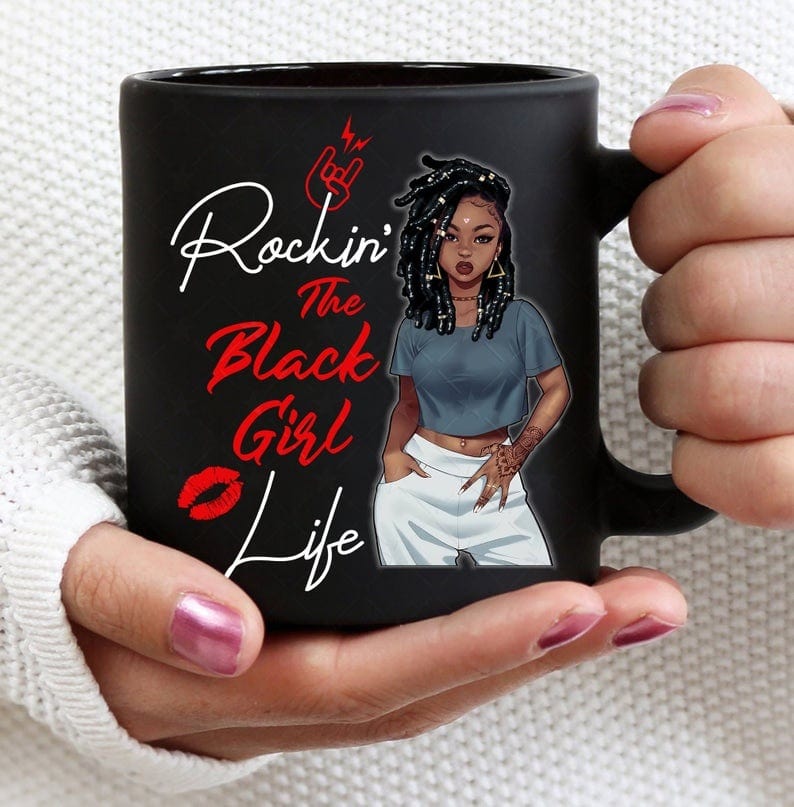 Rockin' The Black Girl Life Png, Black Girl Magic, Black Girl Art 