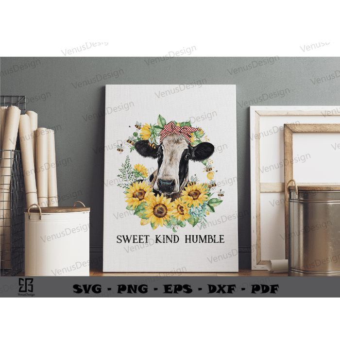 Highland Cow Sunflowers Quote For Bee Day and Daisies original designer Png, Bee Sunflower Art Cameo Htv Prints , Bee American Flag Pattern Png Files