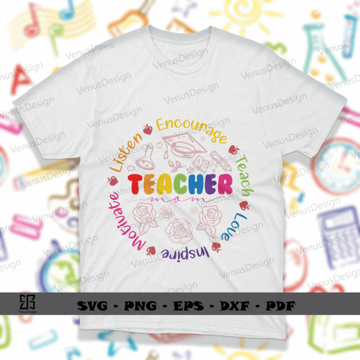 Teacher Mom Word Art SVG PNG Design, Teachers Day Tshirt Designs