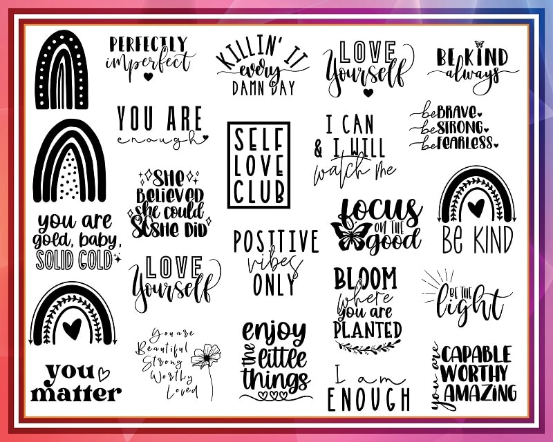 20 Designs Inspirational Quotes Svg, Motivational Quotes Svg Bundle, Inspirational Svg,Motivational Svg,Self Love Svg Bundle,Cut File Cricut 1004867306