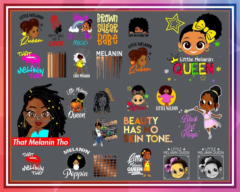 Bundle 25 Melanin Princess Png Bundle, Melanin Queen Png, Black Girl Magic Png, Afro Queen Bundle, Little Melanin Queen Brown Skin Png 1010848903