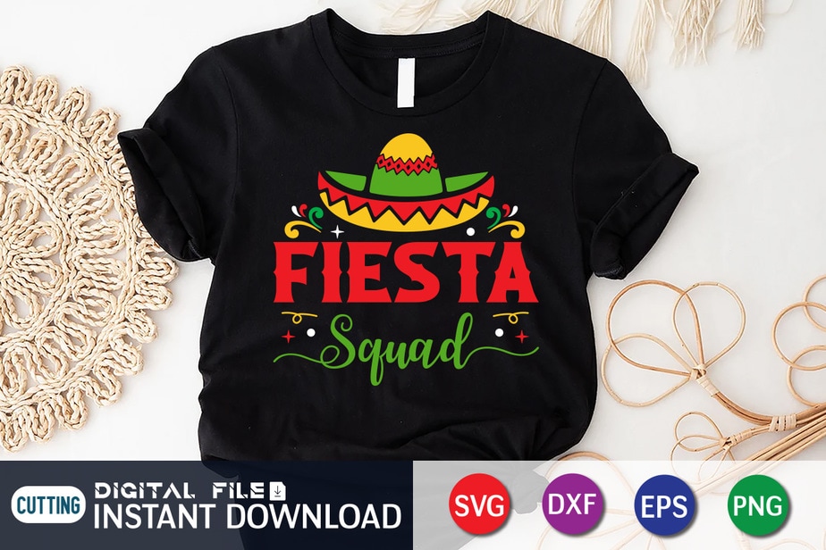 Fiesta Squad T Shirt, Fiesta Squad SVG, Cinco de Mayo SVG, Happy Cinco ...