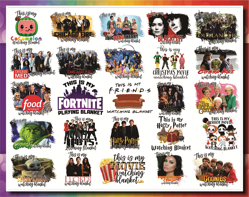 Bundle 50 Designs Netflix Blanket PNG, Hallmark Blanket, Christmas Blanket, Movie Blanket PNG, Sublimation Design, Digital Download 898004174