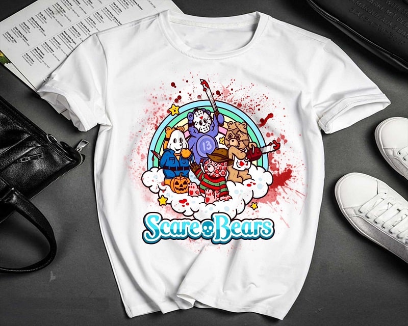 Horror Scare Care Bears Blood, Halloween png, Digital Design Sublimation, Digital download 1047891451