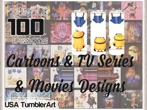 Combo 100 cartoons & tv series multi styles design tumber, 20oz skinny straight,template for sublimation,full tumbler, png digital download 1014533239