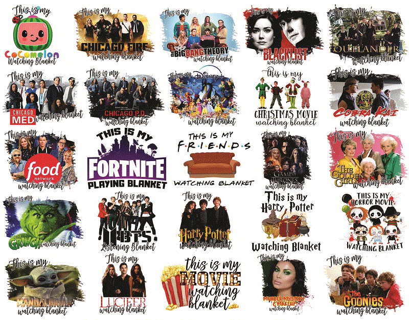 Bundle 50 Designs Netflix Blanket PNG, Hallmark Blanket, Christmas Blanket, Movie Blanket PNG, Sublimation Design, Digital Download 898004174