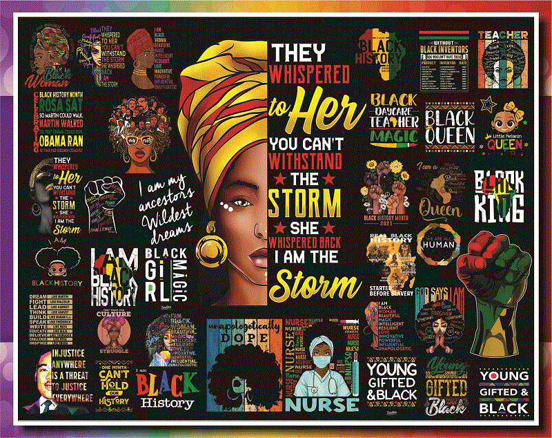 Combo 550+ PNG Bundle, Black History Month png, Black Pride png, African American png, Afro Women png, Sublimation Black History, Digital Download CB1007303136