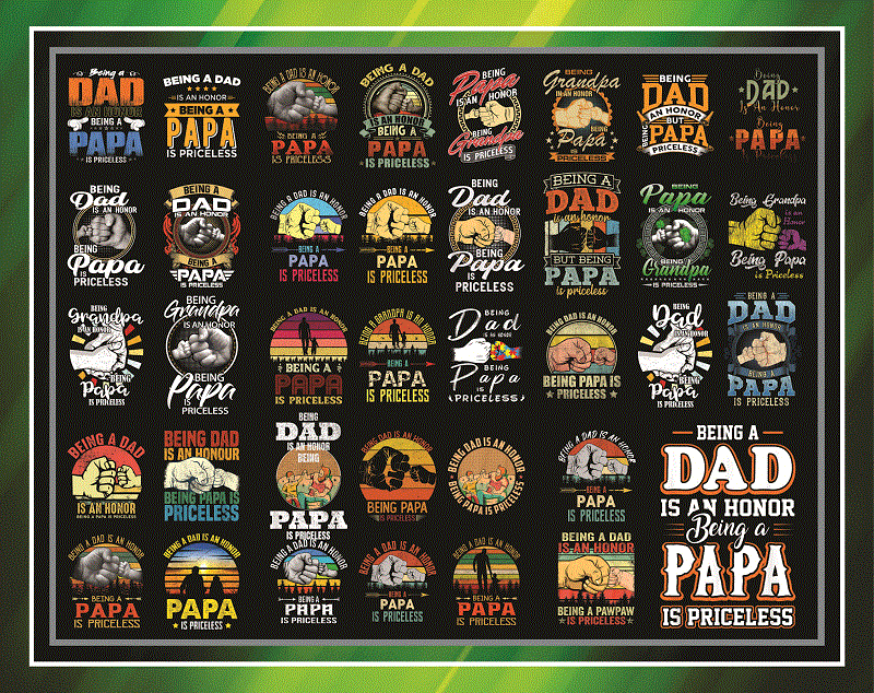 37 Designs Being A Dad Is An Honor Being PNG Bundle, Papa Is Priceless PNG Bundle, Happy Fathers Day Png, Autism Awareness For Son Digital 965483442