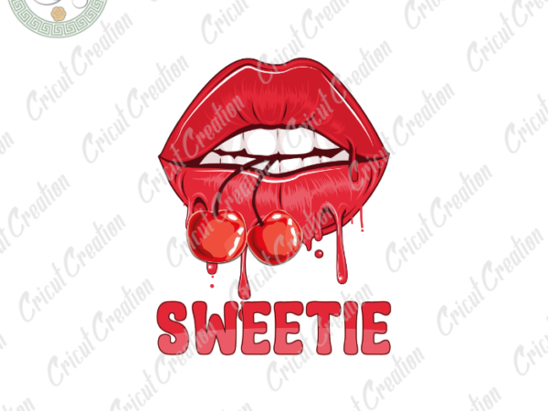 Summer holiday, sweetie diy crafts, cherry lover png files , red sexy lips silhouette files, trending cameo htv prints t shirt template vector