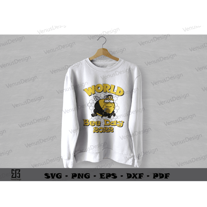 World Bee Day Sublimation PNG Design Honey Bee, Yellow Bee Art Png Files, Funny Bee Vector Cameo Htv Prints