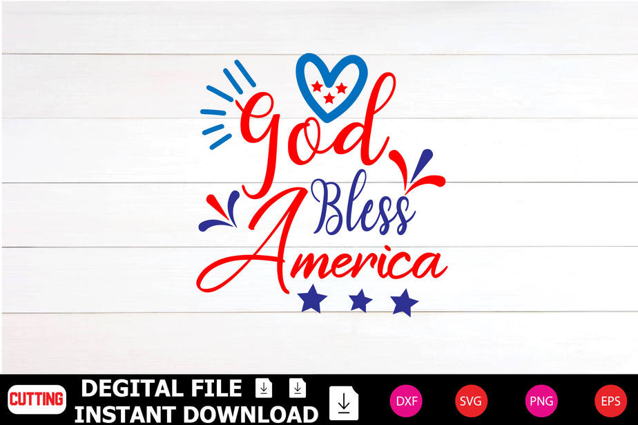 God Bless America T-shirt Design Cut Files - Buy T-shirt Designs