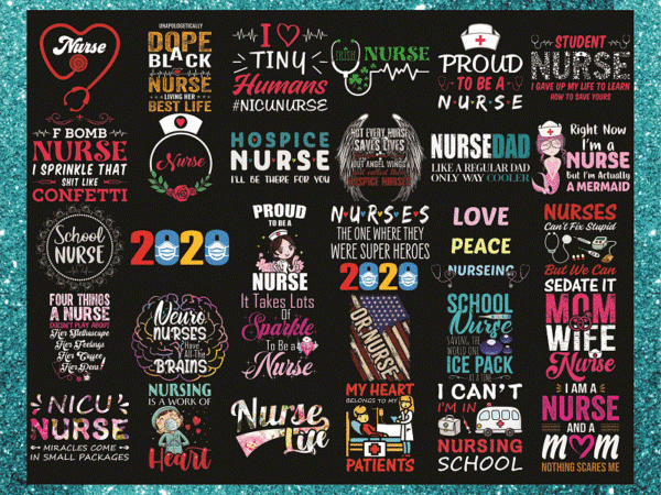 Bundle 66 huge t-shirt png, huge t-shirt png designs, nurse quotes png, nurse sayings png, nurse pack, transparent, digital png files 861720011