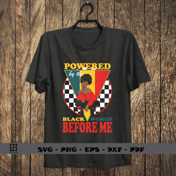 Black Girl Powerful Pride Design Files, Melanin Queen Power Vetor, Best Gift For Black Queen, African American Girl Art