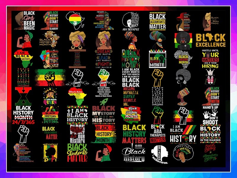 100 Black history PNG Bundle, Black history Month, Afro Black Woman African, Black Queen Png, Black Lives Matter, I Am Black History 1007303136