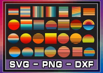 145 Bundle Retro Sunset Designs, Sunset SVG, Retro Sunset Clipart, Vintage Sunset PNG, Rainbow Svg, Retro Clipart for Sunset Lovers 863942779