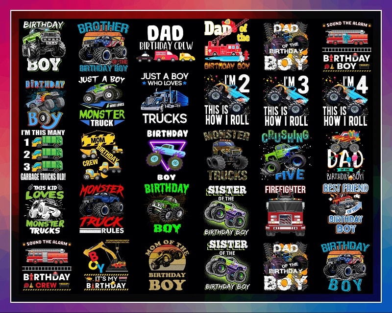 28 Designs Truck Birthday Boy Png, Monster Truck Birthday Boy Trucks Lover, Monster Truck Birthday, Gift For Son, Birthday Gift Boy 1008388872