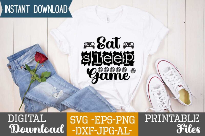 Eat Sleep Game,Eat sleep cheer repeat svg, t-shirt, t shirt design, design, eat sleep game repeat svg, gamer svg, game controller svg, gamer shirt svg, funny gaming quotes, eat sleep