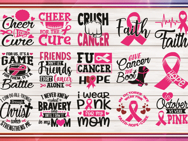 Combo 50 breast cancer svg, dxf, png, breast cancer svg, cancer awareness svg, cancer survivor svg, fight cancer svg, cricut file 983531177 t shirt vector file