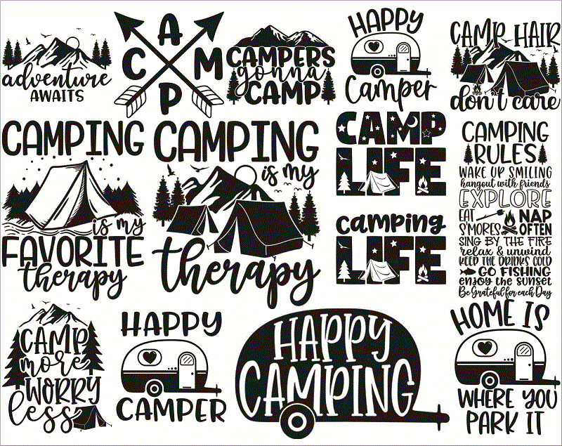 Camping Bundle SVG / Camp Life SVG / Camping Svg / Camping Shirt / Commercial Use / Adventure SVG / Summer / Cut File / Cricut / Clip Art 613446559