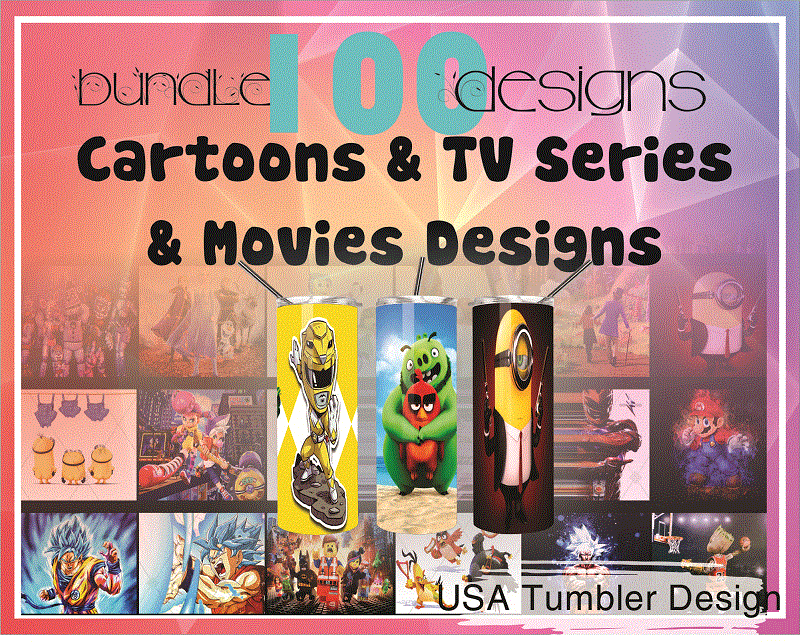 Combo 100 Cartoons & TV Series Multi Styles Design Tumber, 20oz Skinny Straight,Template for Sublimation,Full Tumbler, PNG Digital Download 1014533239