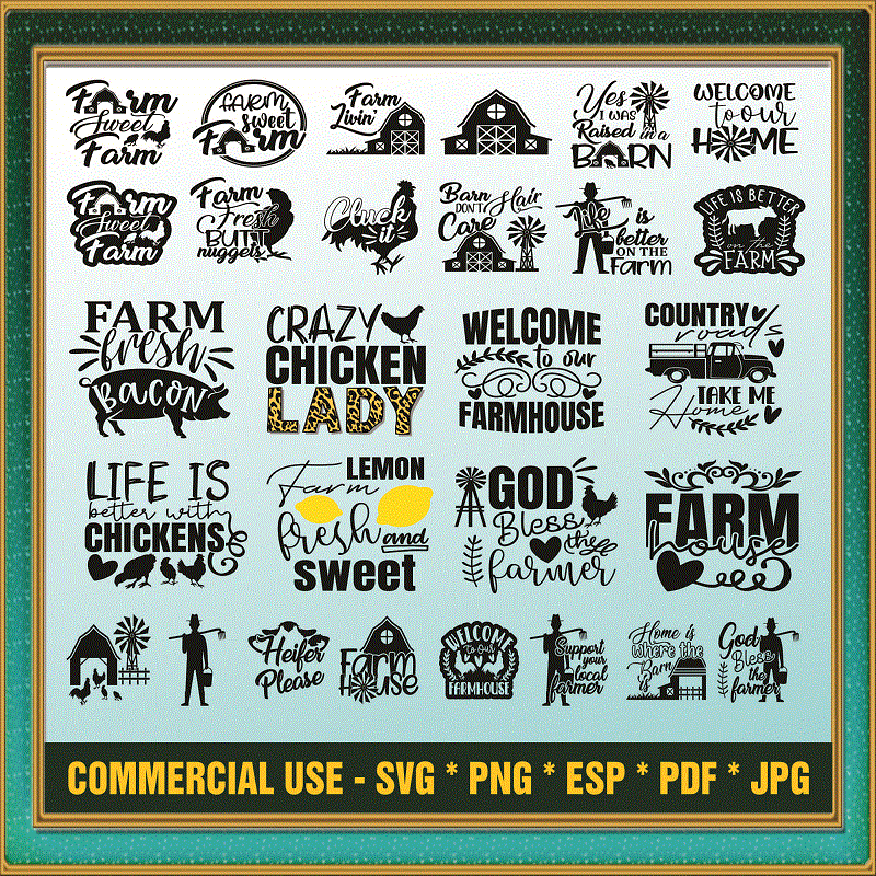 100 Farmhouse Digital Designs SVG Bundle, Farm Signs, Chicken Svg, Farm Life Svg, Welcome Svg, Farm Clipart, Svg Cut Files, Instant Download 827950873