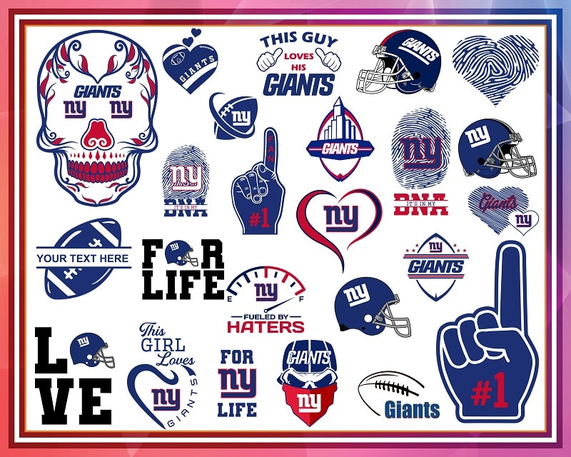NY Giants NFL SVG Football Players Graphic Design Cutting File