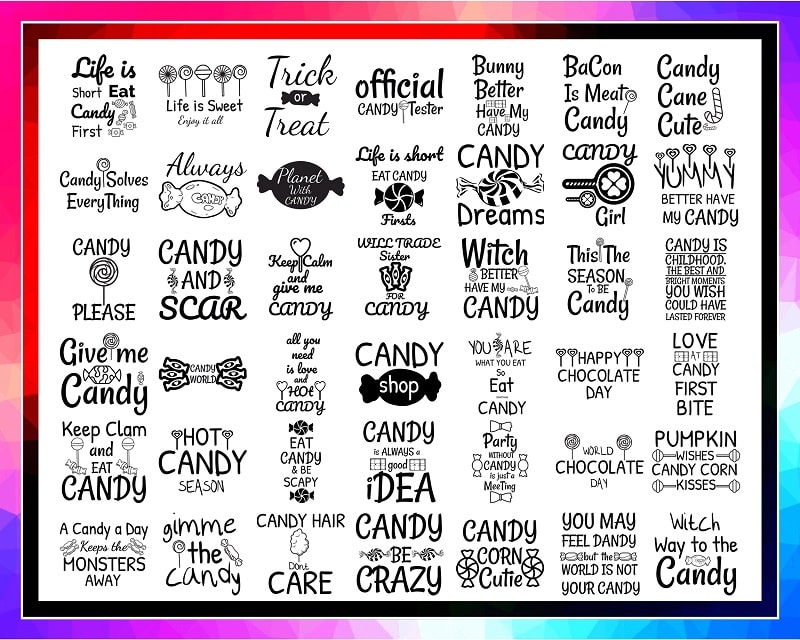 Bundle 100 Candy Quotes SVG PNG, Candy Quotes Svg Files, Candy Svg Design, Candy Sayings, Chocolate Svg, Candy Svg Sweet, Instant Download 1031328067